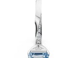 White gold Fancy Blue Emerald Cut Diamond Engagement Ring with Side Stone Accents and Four-Prong Setting_12