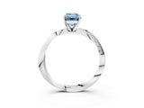 White gold Fancy Blue Emerald Cut Diamond Engagement Ring with Side Stone Accents and Four-Prong Setting_15