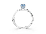 White gold Fancy Blue Emerald Cut Diamond Engagement Ring with Side Stone Accents and Four-Prong Setting_27