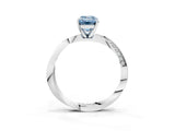 White gold Fancy Blue Emerald Cut Diamond Engagement Ring with Side Stone Accents and Four-Prong Setting_87