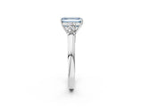 White gold Fancy Blue Emerald  Cut Diamond Five-Stone Prong Set White Gold Ring_34