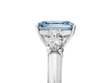White gold Fancy Blue Emerald  Cut Diamond Five-Stone Prong Set White Gold Ring_37