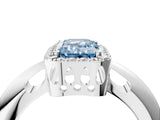 White gold Fancy Blue Emerald  Cut Diamond Halo Engagement Ring with Split Shank and Four-Prong Setting_109