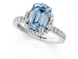 White gold Fancy Blue Emerald Cut Diamond Halo Pave Band with Four-Prong Setting_28