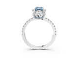 White gold Fancy Blue Emerald Cut Diamond Halo Pave Band with Four-Prong Setting_30