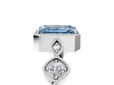 White gold Fancy Blue Emerald  Cut Diamond Milgrain Marquise Band with Prong Setting_8