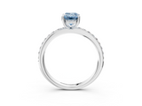White gold Fancy Blue Emerald  Cut Diamond Pavé Band Ring with Four-Prong Setting_27