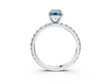White gold Fancy Blue Emerald  Cut Diamond Pavé Band with Four-Prong Setting_16
