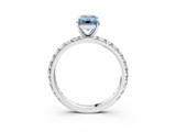 White gold Fancy Blue Emerald  Cut Diamond Pavé Band with Four-Prong Setting_36