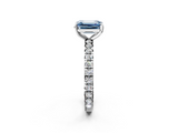White gold Fancy Blue Emerald  Cut Diamond Pavé Band with Four-Prong Setting_40