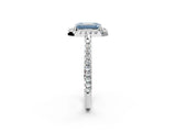 White gold Fancy Blue Emerald Cut Diamond Pavé Halo Ring with Four-Prong Setting_50