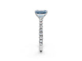 White gold Fancy Blue Emerald Cut Diamond Pavé Solitaire Engagement Ring with Four-Prong Setting_68