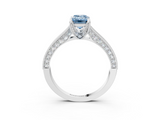 White gold Fancy Blue Emerald  Cut Diamond Pave Band with Four-Prong Setting_23