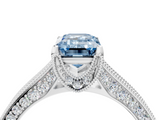 White gold Fancy Blue Emerald  Cut Diamond Pave Band with Four-Prong Setting_24