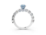 White gold Fancy Blue Emerald Cut Diamond Side Stone Engagement Ring with Four-Prong Setting_17