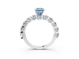 White gold Fancy Blue Emerald Cut Diamond Side Stone Engagement Ring with Four-Prong Setting_29