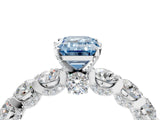 White gold Fancy Blue Emerald Cut Diamond Side Stone Engagement Ring with Four-Prong Setting_30