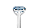 White gold Fancy Blue Emerald Cut Diamond Solitaire Engagement Ring with Cathedral Setting and Four-Prong Mount_52