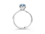 White gold Fancy Blue Emerald Cut Diamond Solitaire Engagement Ring with Four-Prong Setting and Classic Band_35