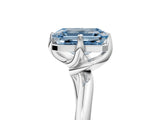White gold Fancy Blue Emerald Cut Diamond Solitaire Engagement Ring with Four-Prong Setting and Classic Band_37