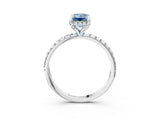 White gold Fancy Blue Emerald Cut Diamond Solitaire Ring with Four-Prong Setting and Pavé Band_6