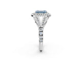White gold Fancy Blue Emerald  Cut Double Halo Split Shank Diamond Ring with Prong Setting_68