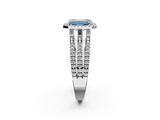 White gold Fancy Blue Emerald  Cut Halo Diamond Engagement Ring with Split Shank and Four-Prong Setting_22