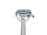 White gold Fancy Blue Emerald  Cut Halo Diamond Ring with Channel Set Band and Four-Prong Setting_37