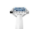 White gold Fancy Blue Emerald  Cut Halo Solitaire Engagement Ring with Square Band and Four-Prong Setting_125