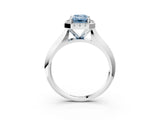 White gold Fancy Blue Emerald  Cut Halo Solitaire Engagement Ring with Square Band and Four-Prong Setting_15
