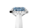 White gold Fancy Blue Emerald  Cut Halo Solitaire Engagement Ring with Square Band and Four-Prong Setting_17