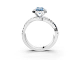 White gold Fancy Blue Emerald  Cut Halo Split Shank Prong Setting Ring_39