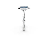White gold Fancy Blue Emerald Cut Halo Twist Band with Four-Prong Setting_74