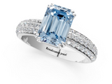 White gold Fancy Blue Emerald  Cut Pave Diamond Engagement Ring with Channel Set Band and Four-Prong Setting_21
