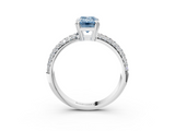 White gold Fancy Blue Emerald  Cut Pave Diamond Engagement Ring with Channel Set Band and Four-Prong Setting_23