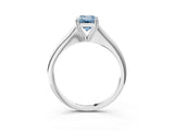 White gold Fancy Blue Emerald Cut Solitaire Diamond Ring with Six-Prong Setting and Classic Band_265