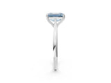 White gold Fancy Blue Emerald Cut Solitaire Diamond Ring with Six-Prong Setting and Classic Band_27