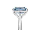White gold Fancy Blue Emerald Cut Solitaire Diamond Ring with Six-Prong Setting and Classic Band_30