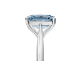 White gold Fancy Blue Emerald Cut Solitaire Diamond Ring with Six-Prong Setting and Classic Band_49