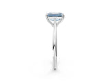White gold Fancy Blue Emerald Cut Solitaire Diamond Ring with Six-Prong Setting and Classic Band_64