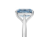 White gold Fancy Blue Emerald Cut Solitaire Diamond Ring with Six-Prong Setting and Classic Band_67
