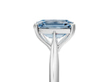 White gold Fancy Blue Emerald Cut Solitaire Diamond Ring with Six-Prong Setting and Classic Band_79