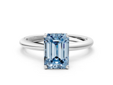 White gold Fancy Blue Emerald  Cut Solitaire Engagement Ring with Four-Prong Setting and Classic Band_20