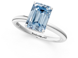 White gold Fancy Blue Emerald  Cut Solitaire Engagement Ring with Four-Prong Setting and Classic Band_21