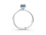 White gold Fancy Blue Emerald  Cut Solitaire Engagement Ring with Four-Prong Setting and Classic Band_23