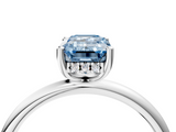 White gold Fancy Blue Emerald  Cut Solitaire Engagement Ring with Four-Prong Setting and Classic Band_24