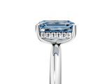 White gold Fancy Blue Emerald  Cut Solitaire Engagement Ring with Four-Prong Setting and Classic Band_25