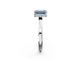 White gold Fancy Blue Emerald  Cut Solitaire Engagement Ring with Four-Prong Setting on a Classic Band_36