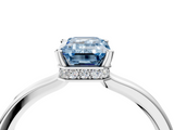 White gold Fancy Blue Emerald  Cut Solitaire Engagement Ring with Four-Prong Setting on a Classic Band_38