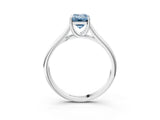 White gold Fancy Blue Emerald Cut Solitaire Engagement Ring with Tapered Band and Four-Prong Setting_18